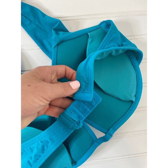 NWT Coco Reef Womens Capri Blue Push Up Underwire Swim Bra Bikini Top Size 38C - Picture 7 of 7